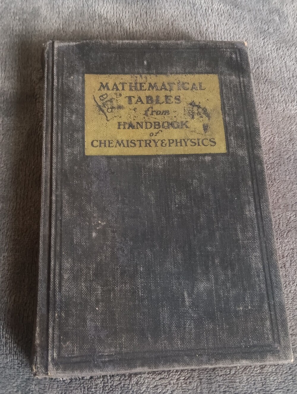 1959 Apothecary Dark Academia Mathematical Tables Hardcover Vintage Black Book